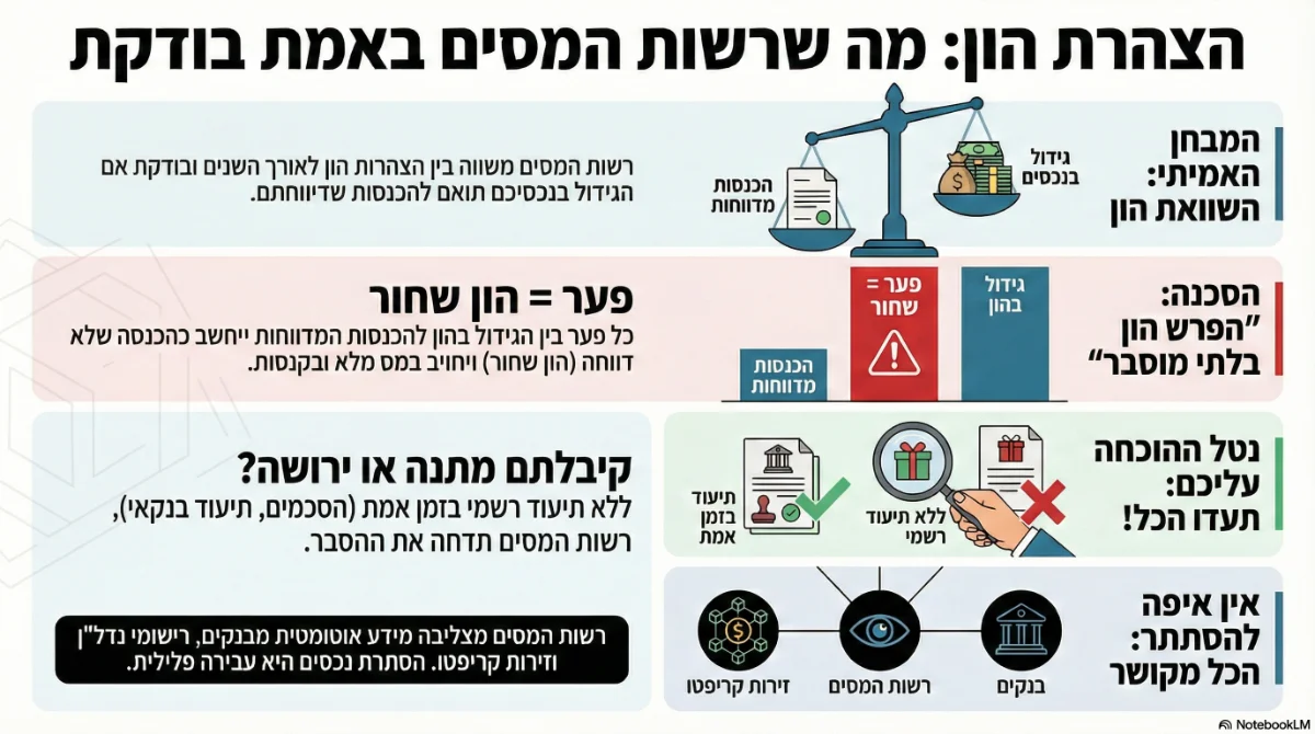 הצהרת הון: מה שרשות המסים באמת בודקת: אינפוגרפיקה
